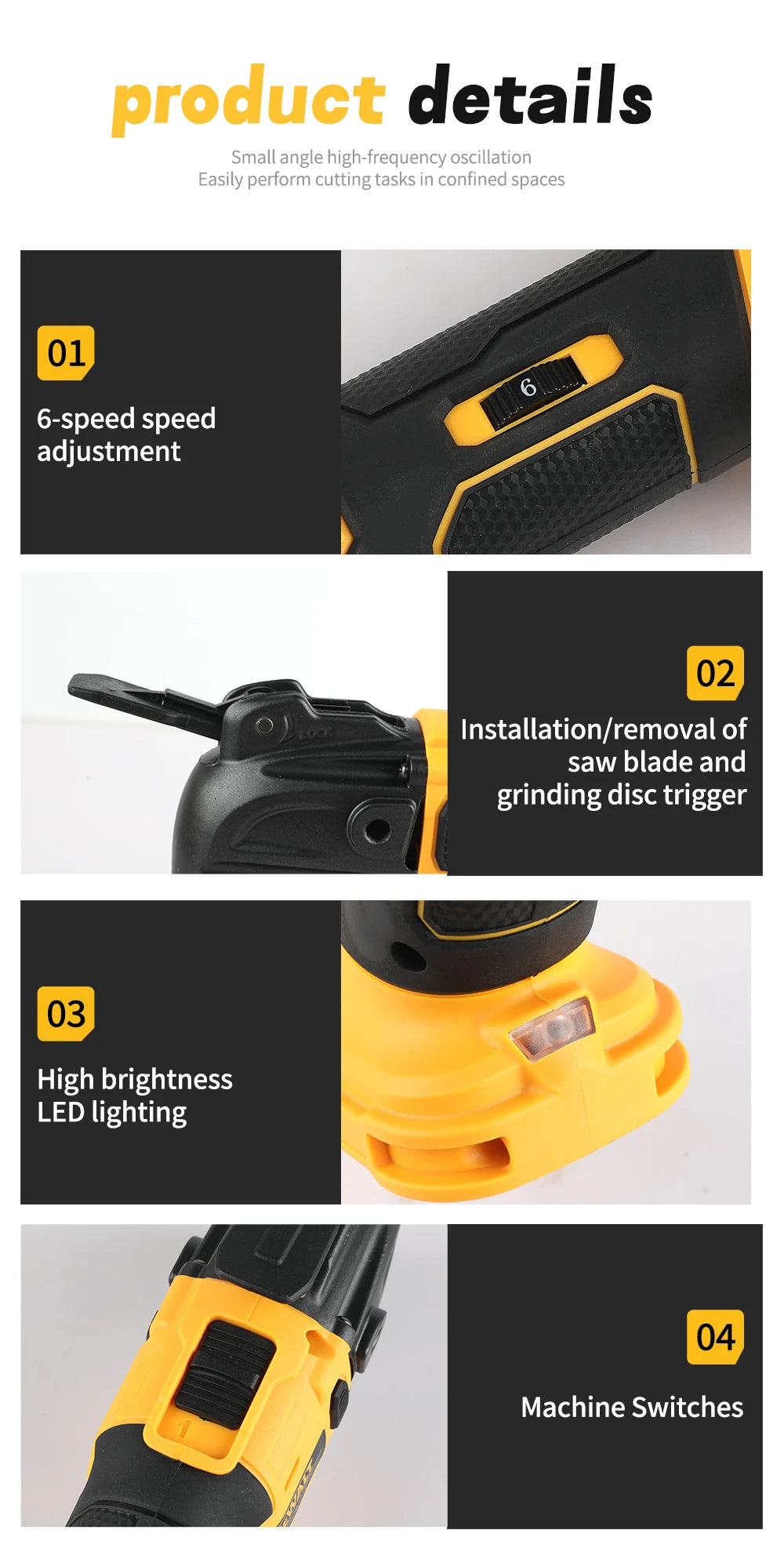 Dewalt Brushless Fast Release Oscillating Tool, Multifunctional Tool, Renewable Electric Cutting Machine