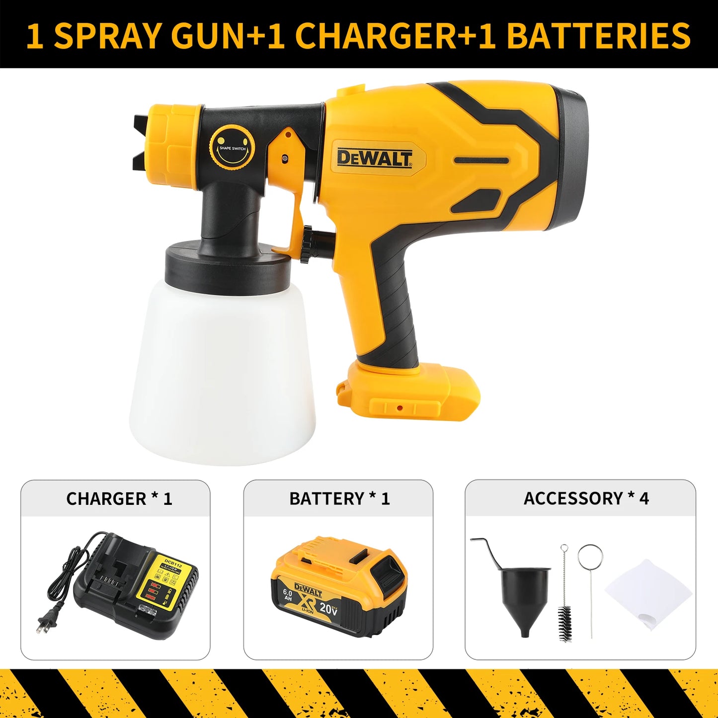 DEWALT 800ML Electric Spray Gun–Cordless,18V Battery–Professional-Grade for Even Coats on Walls,Cabinets&DIY Craft Projects!