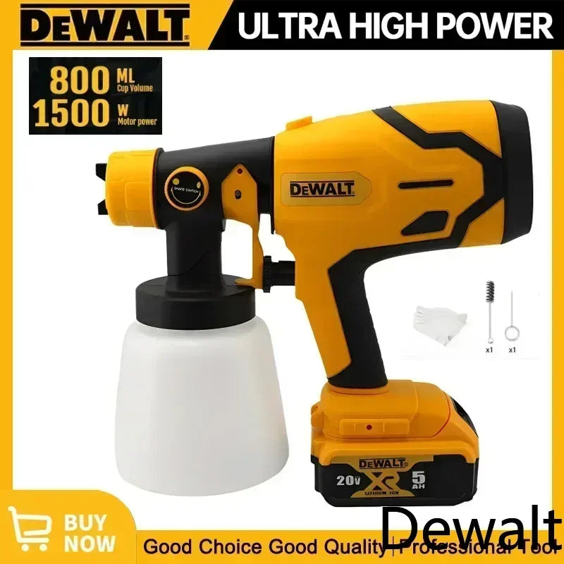 Dewalt 800ML Cordless Electric Spray Gun Portable Paint Sprayer High Power Auto Furniture Coating Airbrush For Dewalt Battery