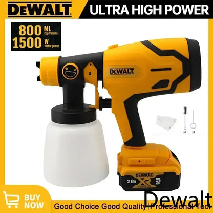 Dewalt 800ML Cordless Electric Spray Gun Portable Paint Sprayer High Power Auto Furniture Coating Airbrush For Dewalt Battery