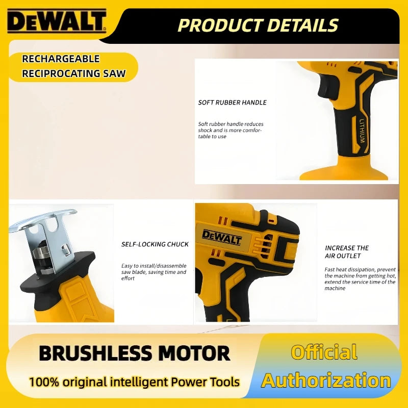 Dewalt 20V Brushless Electric 2800RPM Cordless Reciprocating Saw Saw Multifunctional Metal Wood Pipe Cutting Saw Power Tool