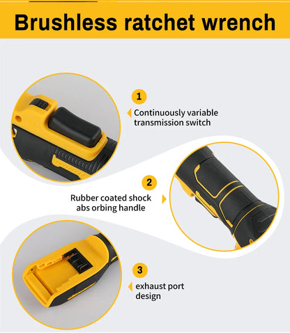 Dewalt 512， Llave de ángulo recto sin escobillas de 20 V - Torque alto 95 N, 2500 RPM, compacta para mantenimiento de automóvile