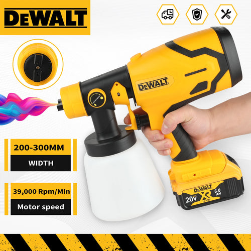 DEWALT 800ML Electric Spray Gun–Cordless,18V Battery–Professional-Grade for Even Coats on Walls,Cabinets&DIY Craft Projects!