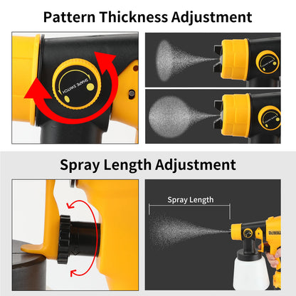 DEWALT 800ML Electric Spray Gun–Cordless,18V Battery–Professional-Grade for Even Coats on Walls,Cabinets&DIY Craft Projects!