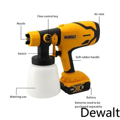Dewalt 800ML Cordless Electric Spray Gun Portable Paint Sprayer High Power Auto Furniture Coating Airbrush For Dewalt Battery