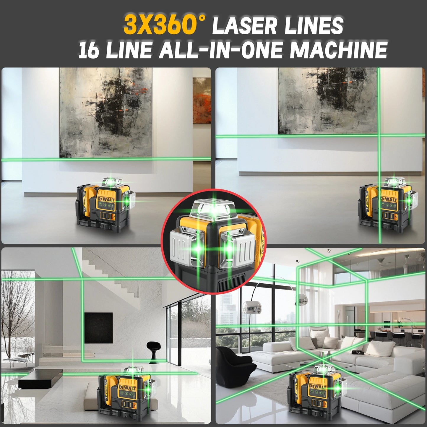 DeWalt laser level DW089LG laser 360 laser measuring tool construction laser Degree Professional Laser, Cordless/Rechargeable