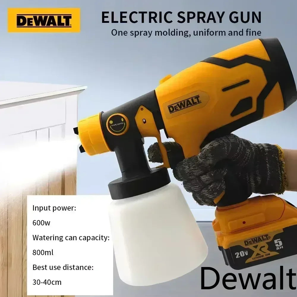 Dewalt 800ML Cordless Electric Spray Gun Portable Paint Sprayer High Power Auto Furniture Coating Airbrush For Dewalt Battery