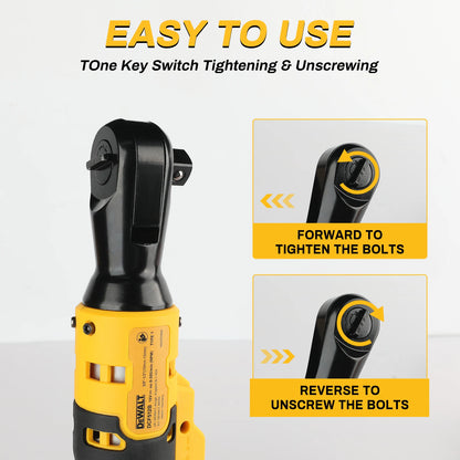Dewalt 512， Llave de ángulo recto sin escobillas de 20 V - Torque alto 95 N, 2500 RPM, compacta para mantenimiento de automóvile