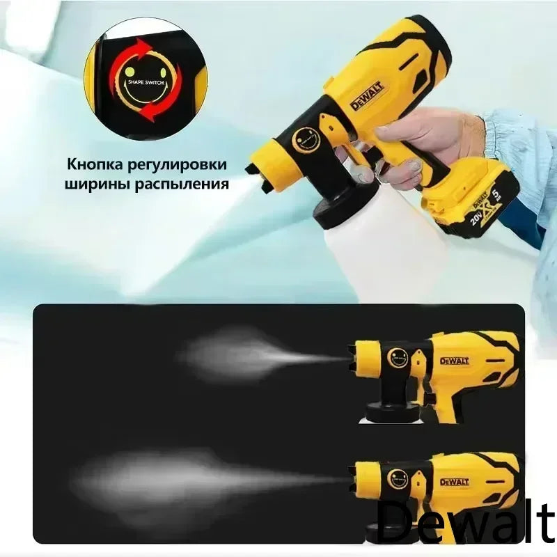 Dewalt 800ML Cordless Electric Spray Gun Portable Paint Sprayer High Power Auto Furniture Coating Airbrush For Dewalt Battery