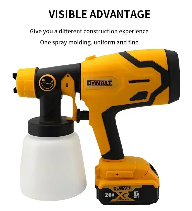 Dewalt 800ML Cordless Electric Spray Gun Portable Paint Sprayer High Power Auto Furniture Coating Airbrush For Dewalt Battery